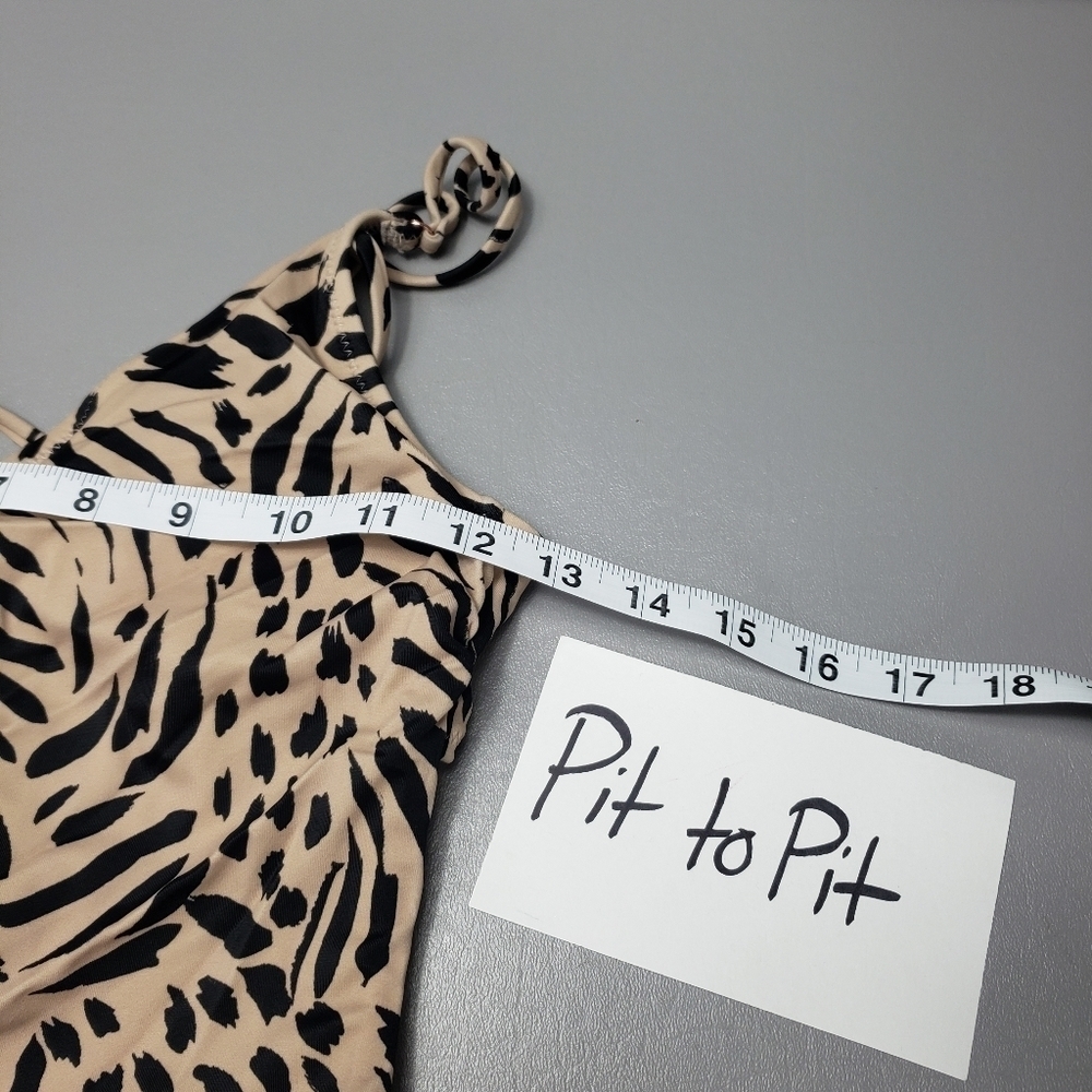 Shade and shore animal print one peice open back bathing suit women's size small - Picture 3 of 11